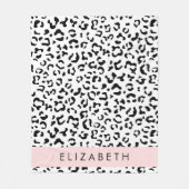 Leopardrucke, Spots, Schwarzweiß, Ihr Name Fleecedecke (Vorderseite)