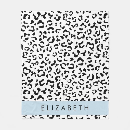 Leopardrucke, Spots, Schwarzweiß, Ihr Name Fleecedecke (Vorderseite)