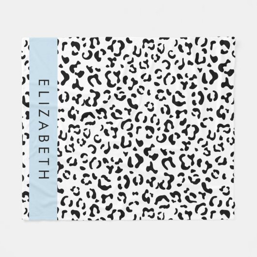 Leopardrucke, Spots, Schwarzweiß, Ihr Name Fleecedecke (Vorderseite (Horizontal))