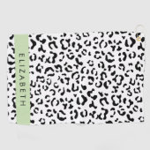Leopardrucke, Spots, Schwarzweiß, Ihr Name Golfhandtuch (Horizontal)