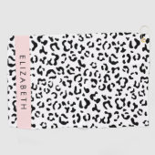 Leopardrucke, Spots, Schwarzweiß, Ihr Name Golfhandtuch (Horizontal)