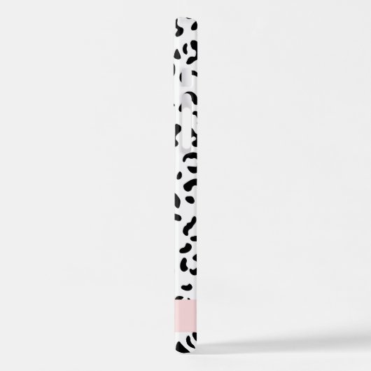 Leopardrucke, Spots, Schwarzweiß, Ihr Name iPhone Hülle (Linke Seite)