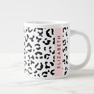 Leopardrucke, Spots, Schwarzweiß, Ihr Name Jumbo-Tasse