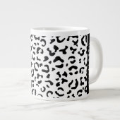 Leopardrucke, Spots, Schwarzweiß, Ihr Name Jumbo-Tasse (Vorderseite Rechts)