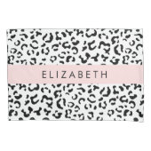 Leopardrucke, Spots, Schwarzweiß, Ihr Name Kissenbezug (Vorderseite)