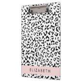 Leopardrucke, Spots, Schwarzweiß, Ihr Name Klemmbrett (Links)