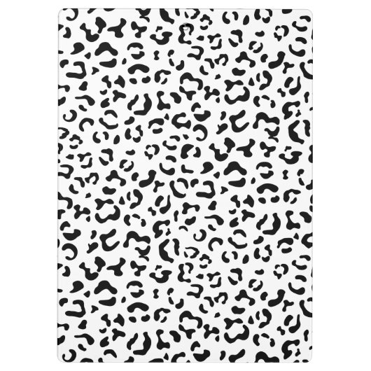 Leopardrucke, Spots, Schwarzweiß, Ihr Name Klemmbrett (Rückseite)