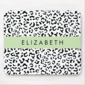 Leopardrucke, Spots, Schwarzweiß, Ihr Name Mousepad (Vorne)