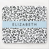 Leopardrucke, Spots, Schwarzweiß, Ihr Name Mousepad (Vorne)