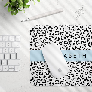Leopardrucke, Spots, Schwarzweiß, Ihr Name Mousepad