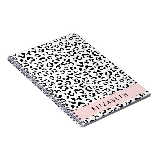 Leopardrucke, Spots, Schwarzweiß, Ihr Name Notizblock (Rechte Seite)