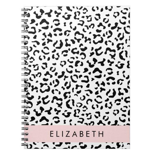 Leopardrucke, Spots, Schwarzweiß, Ihr Name Notizblock (Vorderseite)