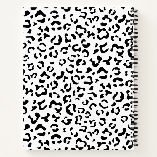 Leopardrucke, Spots, Schwarzweiß, Ihr Name Notizblock (Rückseite)