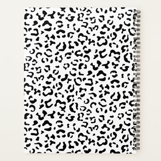 Leopardrucke, Spots, Schwarzweiß, Ihr Name Planer (Rückseite)