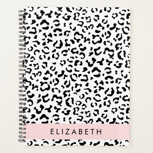 Leopardrucke, Spots, Schwarzweiß, Ihr Name Planer (Vorderseite)
