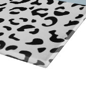 Leopardrucke, Spots, Schwarzweiß, Ihr Name Schneidebrett (Ecke)