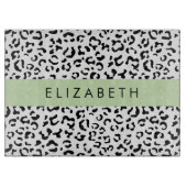 Leopardrucke, Spots, Schwarzweiß, Ihr Name Schneidebrett (Vorderseite)