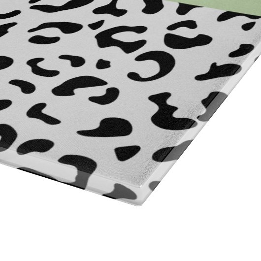 Leopardrucke, Spots, Schwarzweiß, Ihr Name Schneidebrett (Ecke)