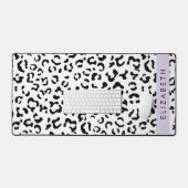 Leopardrucke, Spots, Schwarzweiß, Ihr Name Schreibtischunterlage (Tastatur & Maus)
