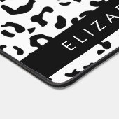 Leopardrucke, Spots, Schwarzweiß, Ihr Name Schreibtischunterlage (Ecke)