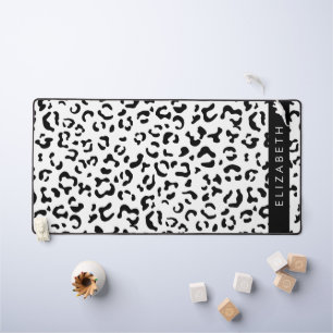 Leopardrucke, Spots, Schwarzweiß, Ihr Name Schreibtischunterlage
