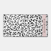 Leopardrucke, Spots, Schwarzweiß, Ihr Name Schreibtischunterlage (Vorderseite)