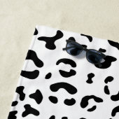 Leopardrucke, Spots, Schwarzweiß, Ihr Name Strandtuch (Beispiel)
