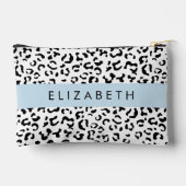 Leopardrucke, Spots, Schwarzweiß, Ihr Name Zubehörtasche (Rückseite)