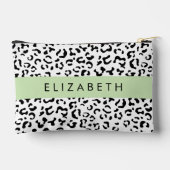 Leopardrucke, Spots, Schwarzweiß, Ihr Name Zubehörtasche (Rückseite)