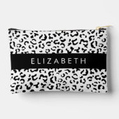 Leopardrucke, Spots, Schwarzweiß, Ihr Name Zubehörtasche (Rückseite)