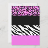 Leopardrucke, Zebra Print, Animal Print, Sweet 16 Einladung (Rückseite)