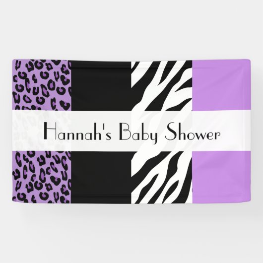 Leopardrucke, Zebra Print, Babydusche Banner (Horizontal)