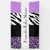 Leopardrucke, Zebra Print, Babydusche Banner (Vertikal)