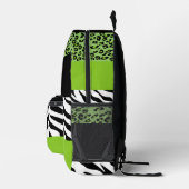 Leopardrucke, Zebra Print, Tierdruck, grün Bedruckter Rucksack (Rechts)
