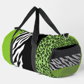 Leopardrucke, Zebra Print, Tierdruck, grün Duffle Bag (Rechte Ecke)