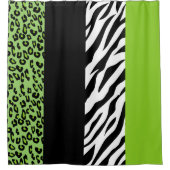 Leopardrucke, Zebra Print, Tierdruck, grün Duschvorhang (Vorderseite)
