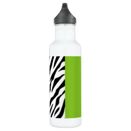 Leopardrucke, Zebra Print, Tierdruck, grün Edelstahlflasche