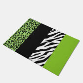 Leopardrucke, Zebra Print, Tierdruck, grün Fußmatte (Schrägansicht)