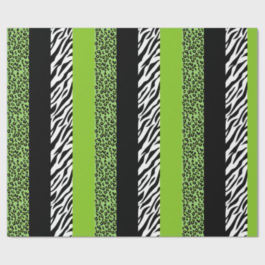 Leopardrucke, Zebra Print, Tierdruck, grün Geschenkpapier (Flach)