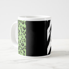 Leopardrucke, Zebra Print, Tierdruck, grün Jumbo-Tasse