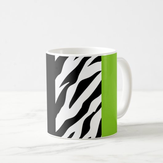 Leopardrucke, Zebra Print, Tierdruck, grün Kaffeetasse (VorderseiteRechts)