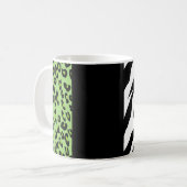 Leopardrucke, Zebra Print, Tierdruck, grün Kaffeetasse (Vorderseite Links)