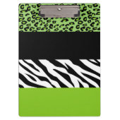 Leopardrucke, Zebra Print, Tierdruck, grün Klemmbrett (Vorderseite)