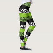 Leopardrucke, Zebra Print, Tierdruck, grün Leggings (Rechts)