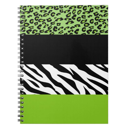 Leopardrucke, Zebra Print, Tierdruck, grün Notizblock (Vorderseite)