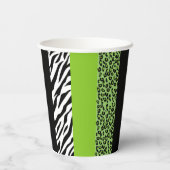 Leopardrucke, Zebra Print, Tierdruck, grün Pappbecher (Rückseite)