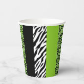 Leopardrucke, Zebra Print, Tierdruck, grün Pappbecher (Vorderseite)