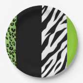Leopardrucke, Zebra Print, Tierdruck, grün Pappteller (Vorderseite)