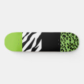 Leopardrucke, Zebra Print, Tierdruck, grün Skateboard (Horizontal)