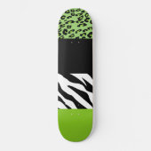 Leopardrucke, Zebra Print, Tierdruck, grün Skateboard (Vorderseite)